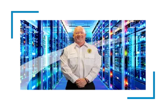 Security guard in server room